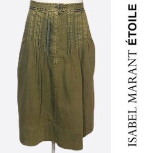 Vintage Isabel Marant Etoile Green Pleated Skirt green